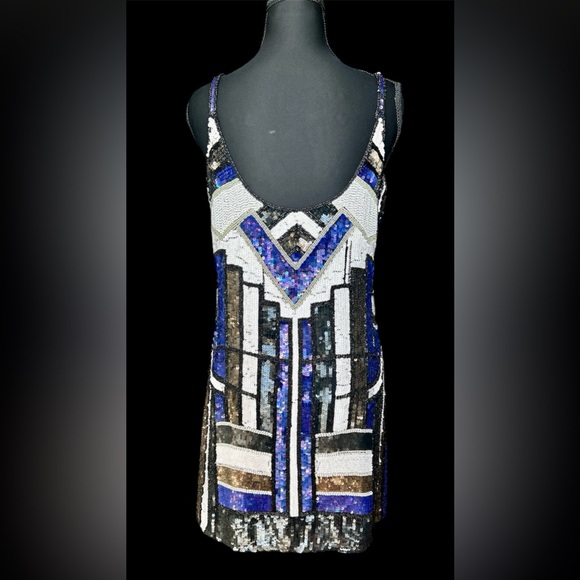 Parker Hayden Art-Deco Flapper Style Beaded Sequin Mini-Dress, 8/10 - Picture 4 of 10